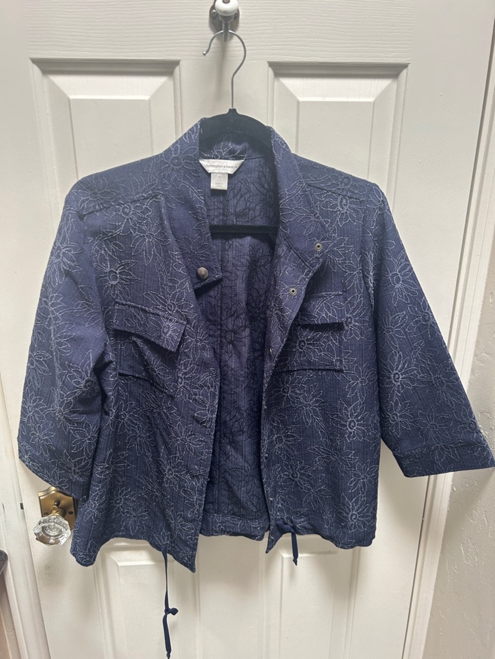 Embroidered Navy Utility Jacket by Coldwater Creek